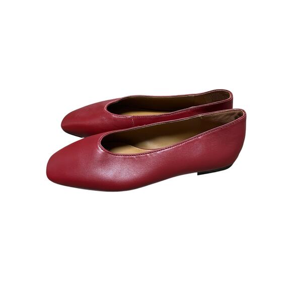 MADEWELL The Mylie Ballet Flat in Wild Cranberry Leather Size 9.5 NWOB - Picture 3 of 9